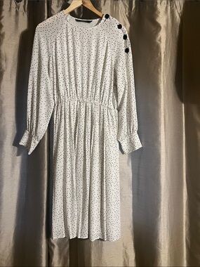 zara white polka dot midi dress Designers Took On *That* Zara Dress At The Spring/ Summer 2020 Shows